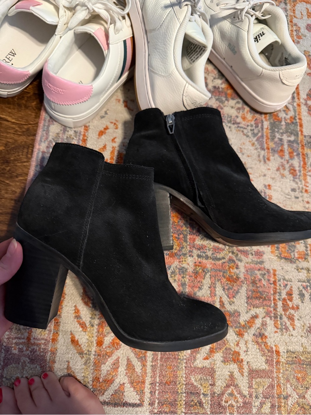 Dolce Vita Black Suede Block Heel Ankle Booties